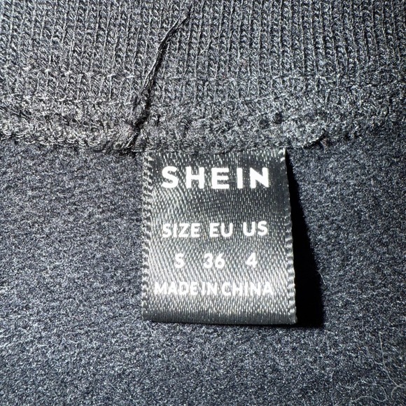 Black Varsity Letterman Jacket Faux Leather Sleeves Graphic Patch Small - Picture 5 of 10